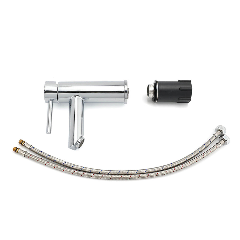 WELS Chrome Short Kitchen Laundry Round Basin Mixer Vanity Sink Faucet Tap Set