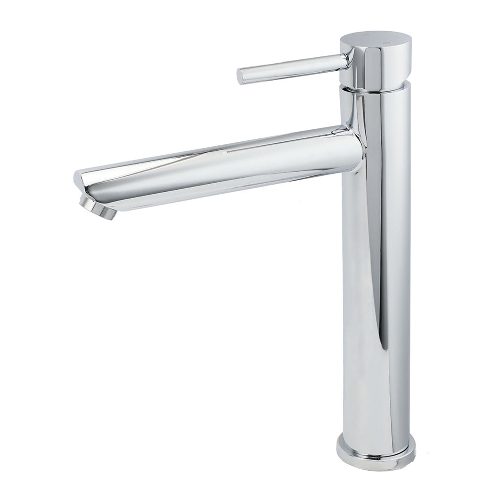 WELS 7.5L/m Round Tall Laundry Basin Mixer Vanity Sink Faucet Tap Polish Chrome