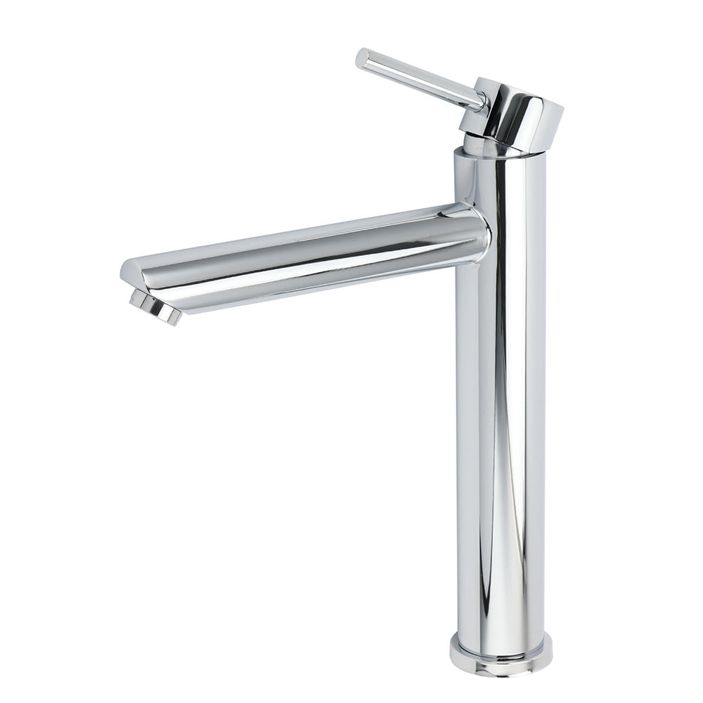 WELS 7.5L/m Round Tall Laundry Basin Mixer Vanity Sink Faucet Tap Polish Chrome