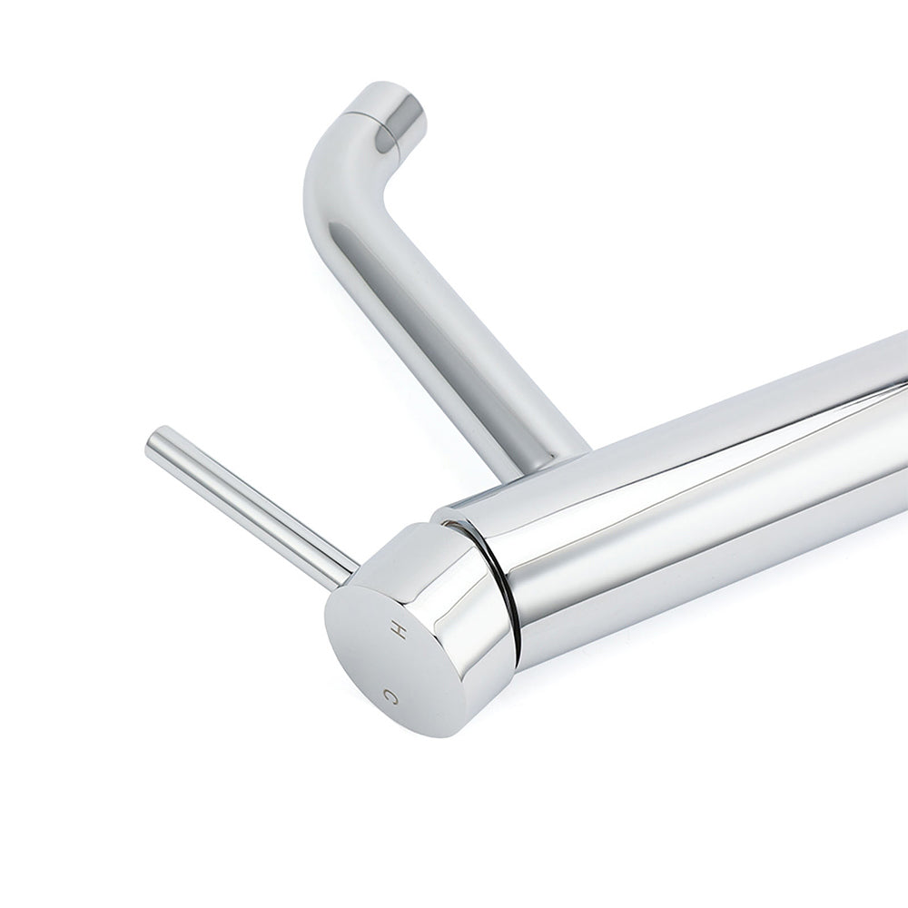 WELS Chrome Tall Basin Kitchen Laundry Mixer Vanity Sink Faucet Tap Curve Outlet