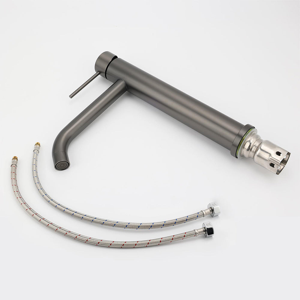 WELS Gunmtal Grey Tall Kitchen Laundry Basin Mixer Vanity Sink Faucet Tap Valve