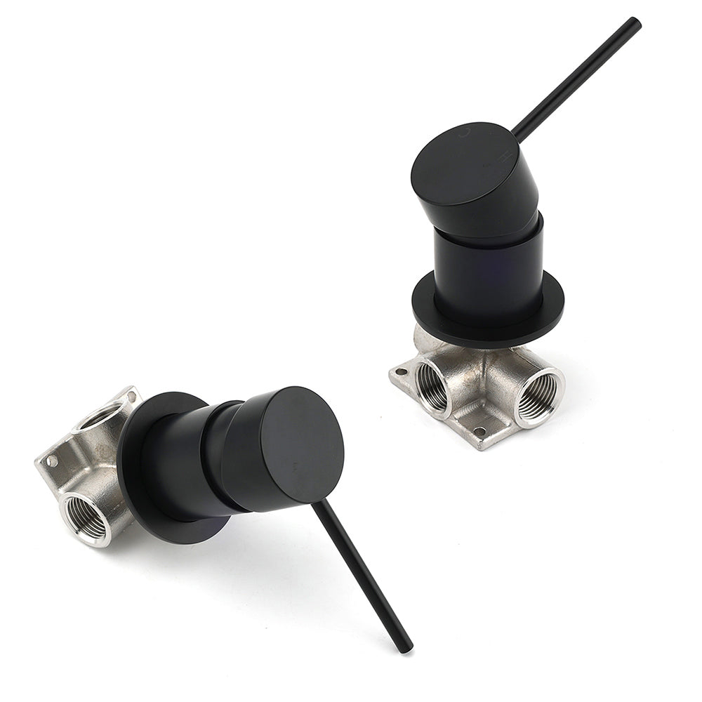 Watermark Matt Black Round Bath Shower Mixer Valve Hot Cold Water Tap Small Face