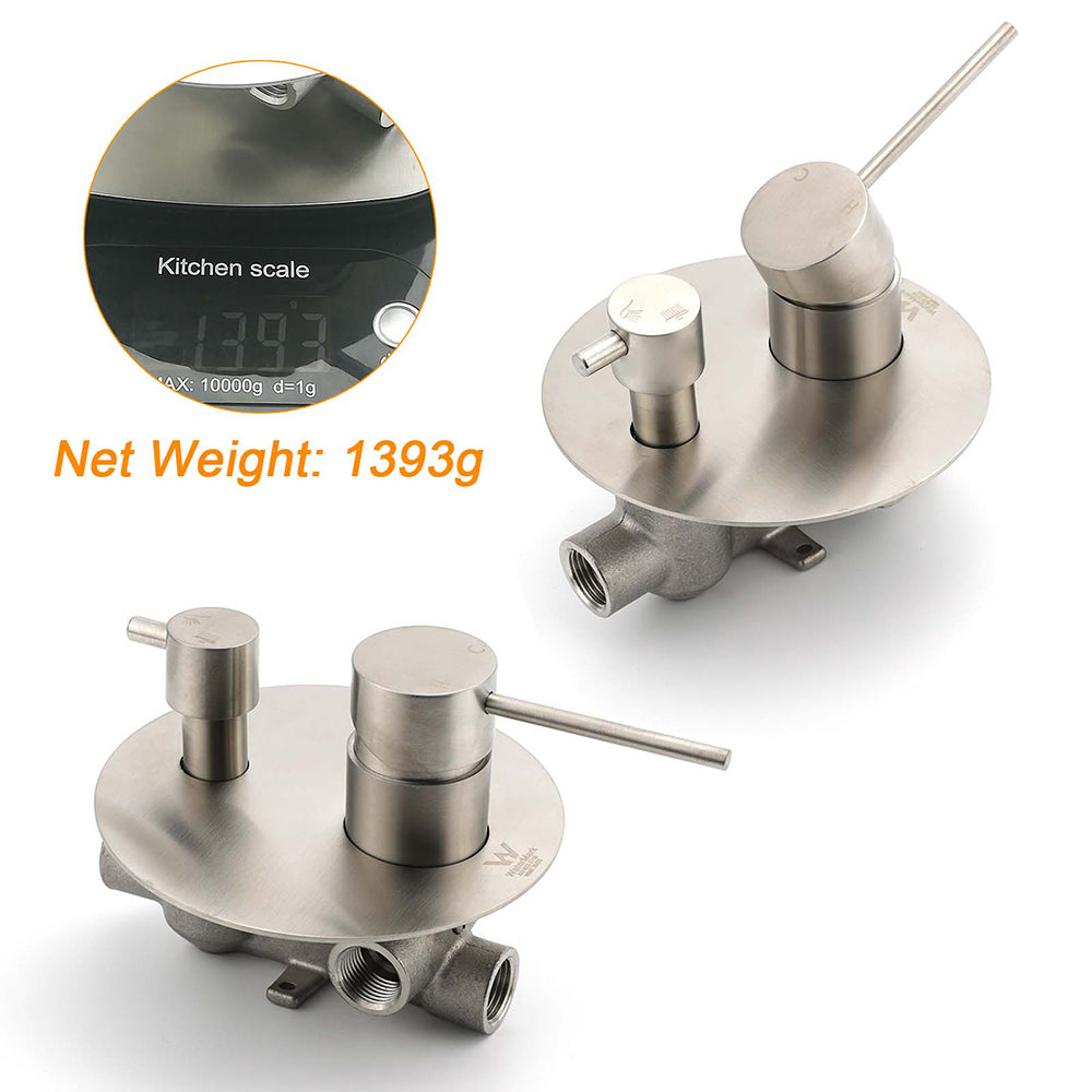 AU Round Stainless Steel Shower Mixer Diverter Brushed Nickel For Bathroom Sets