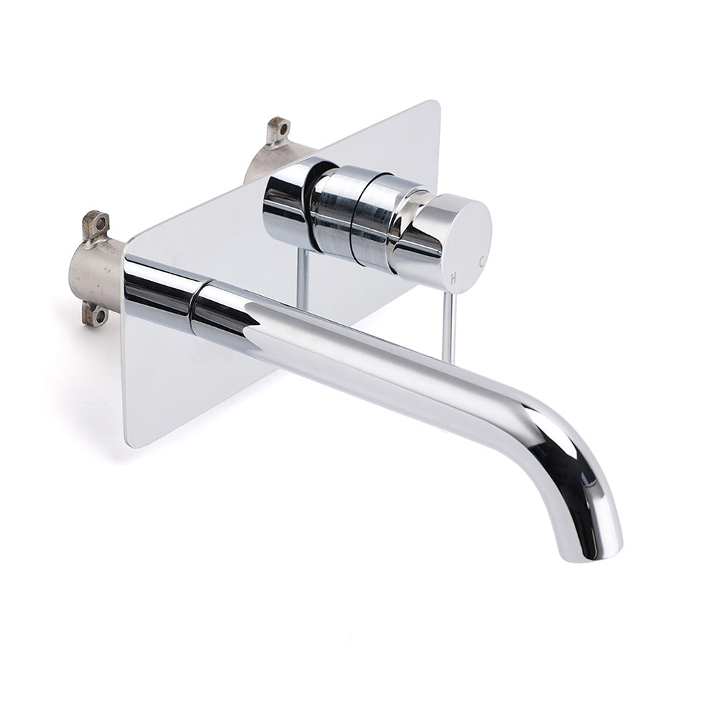 WELS Chrome Round Wall Mounted Basin Vanity Mixer Bath Tub Bubble Faucet Spout