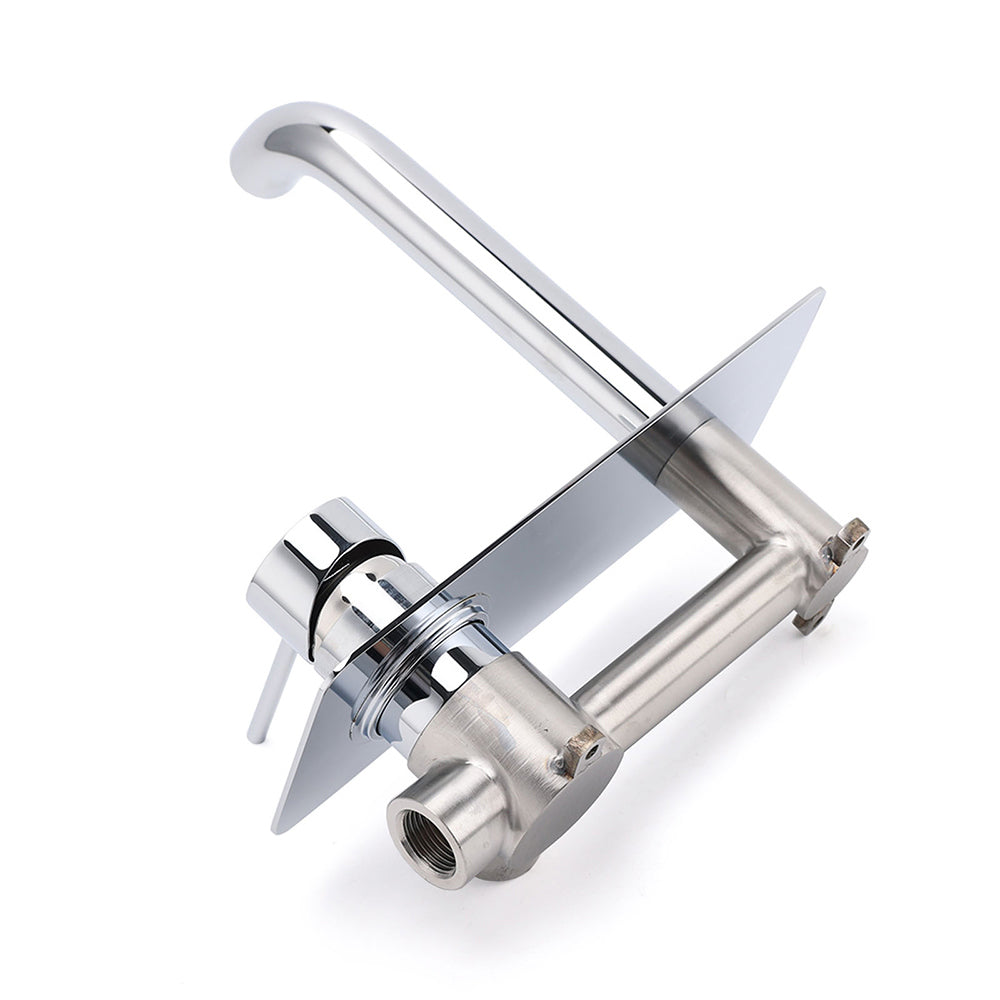 WELS Chrome Round Wall Mounted Basin Vanity Mixer Bath Tub Bubble Faucet Spout