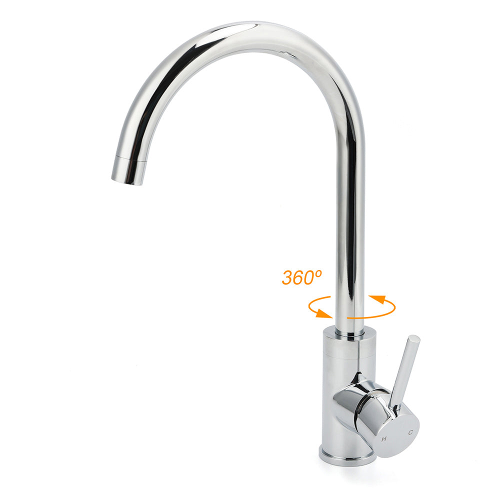 WELS Chrome Kitchen Laundry Swivel Sink Mixer Faucet Tap Spout Stainless Steel
