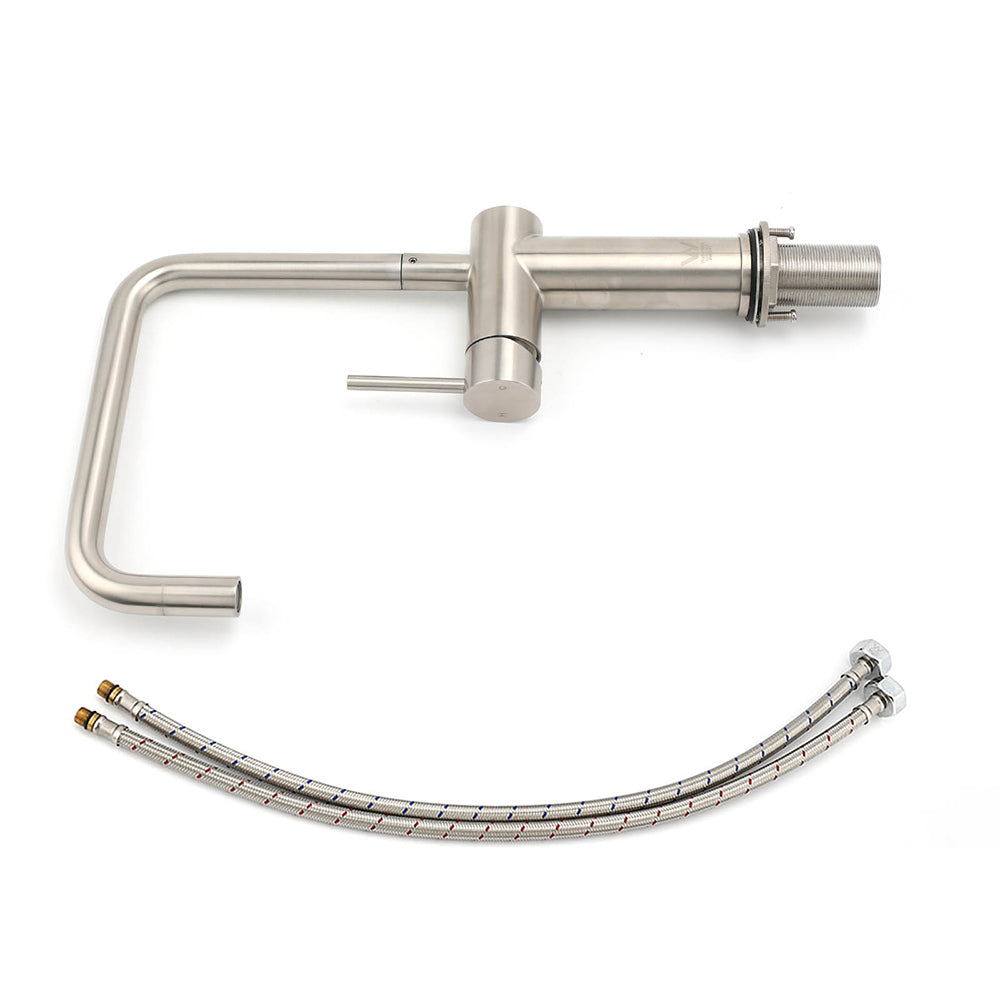 WELS 6L/m Kitchen Laundry 360º Swivel Sink Mixer Faucet Tap Spout Brushed Silver