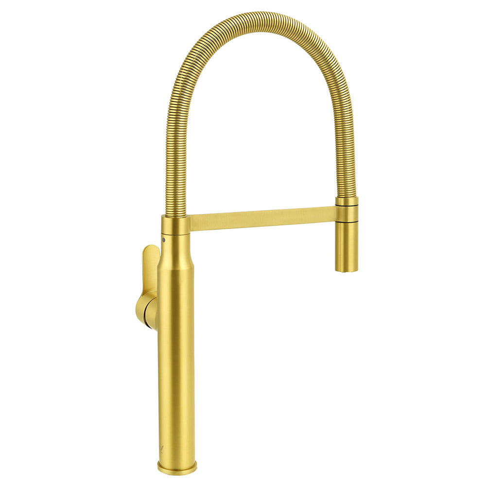Brushed Gold Tall Kitchen Sink Basin Mixer 360º Swivel Faucet Tap Pull Out Spout