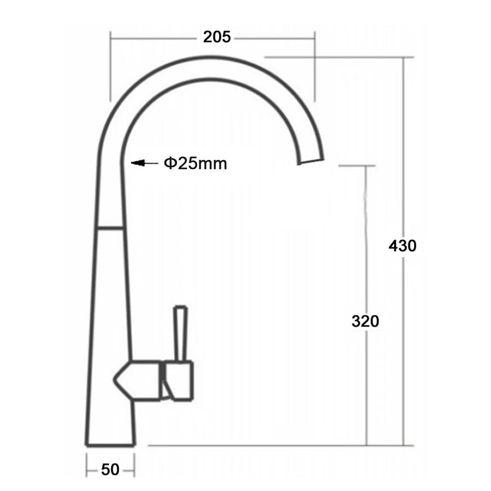 Brushed Gold Round Kitchen Mixer Sink Tap 360 Swivel Basin Laundry Faucet Spout