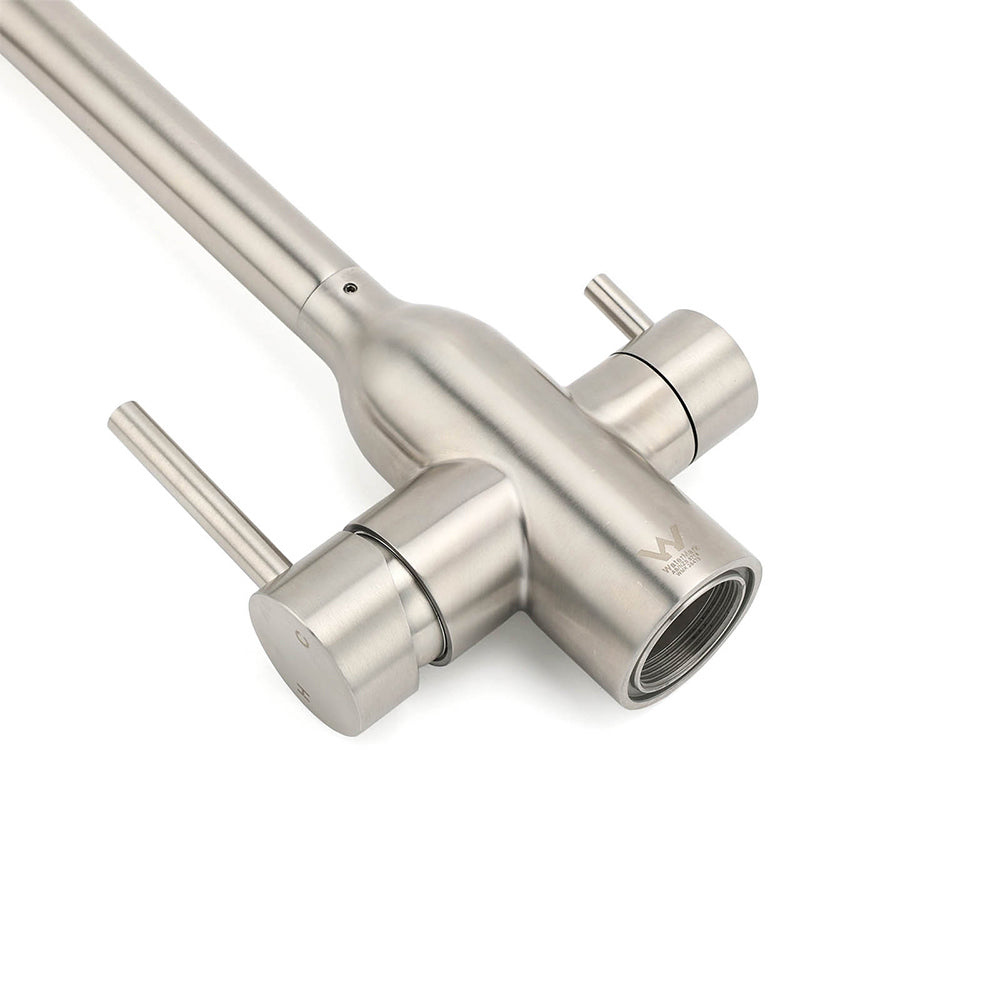 Brushed Nickel 3 Way Kitchen Sink Swivel Mixer Tap Pure Drink Clean Water Faucet