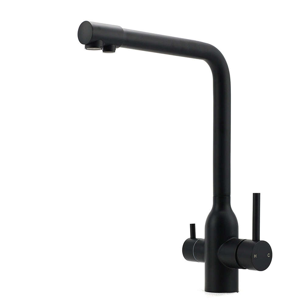 Matt Black 3 Ways Kitchen Mixer Tap Pury Water Sink Faucet 360 Swivel Spout Outlet