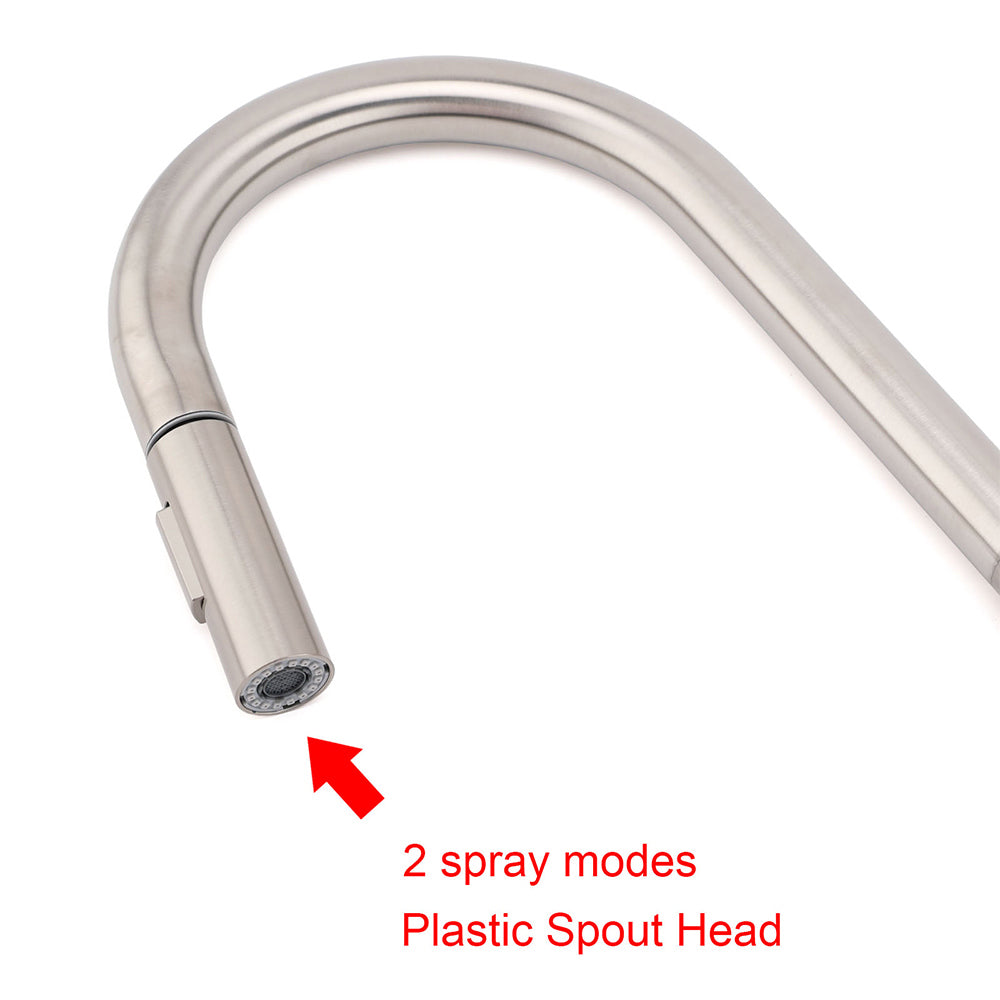 WELS Brushed Nickel Round Pull Out 2 Modes Spout Kitchen Sink Tap Laundry Mixer