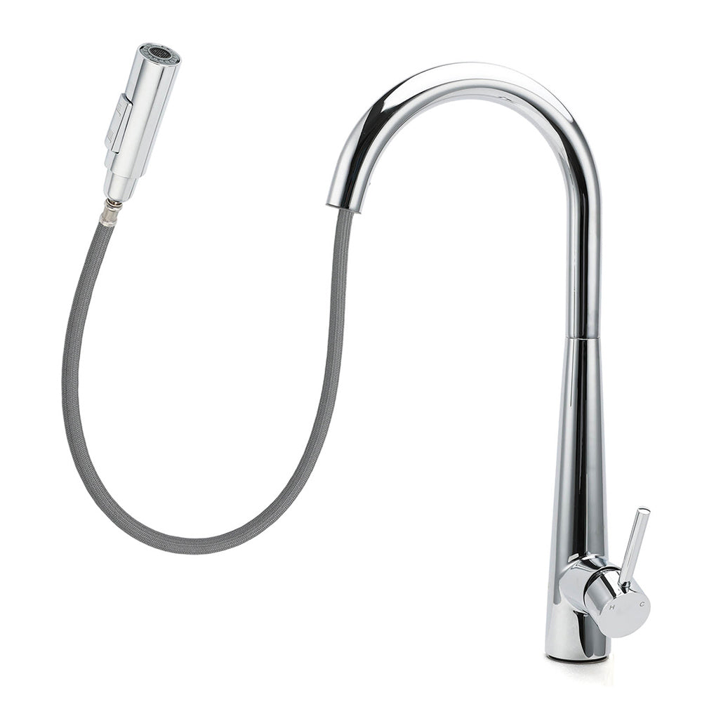 WELS Chrome 360 Swivel Pull Out Kitchen Tap Sink Mixer Faucet Spout 2 Way Outlet