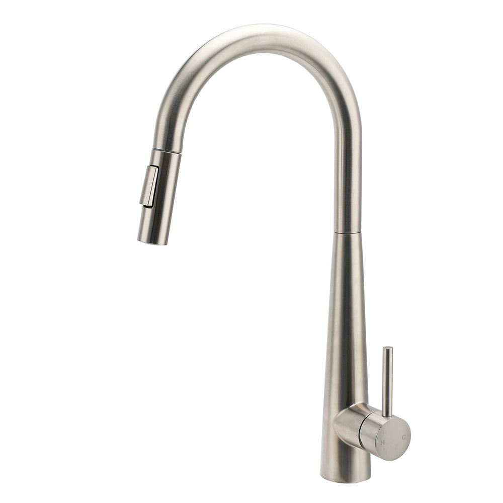 Brushed Nickel Pull Out Kitchen Tap Sink Mixer Faucet Spout 2 Modes Spray Outlet