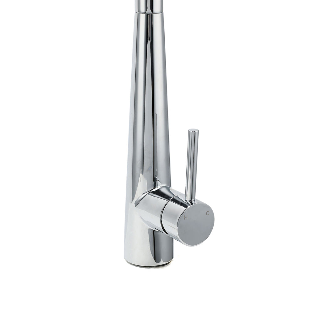 WELS Chrome Pull Out Kitchen Sink Tap Round Basin Mixer Faucet Flexible Spout