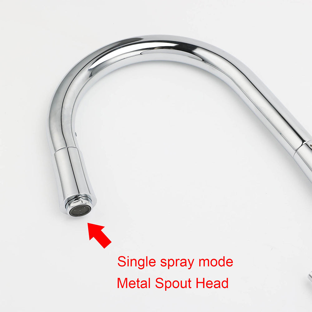 WELS Chrome Pull Out Kitchen Sink Tap Round Basin Mixer Faucet Flexible Spout