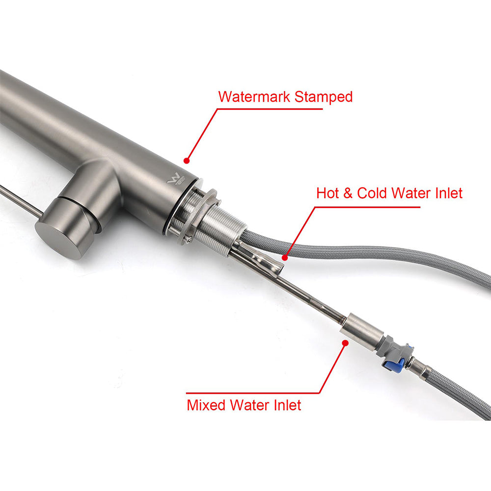 WELS Gun Metal Grey Pull Out Kitchen Sink Tap Basin Mixer Faucet Flexible Spout