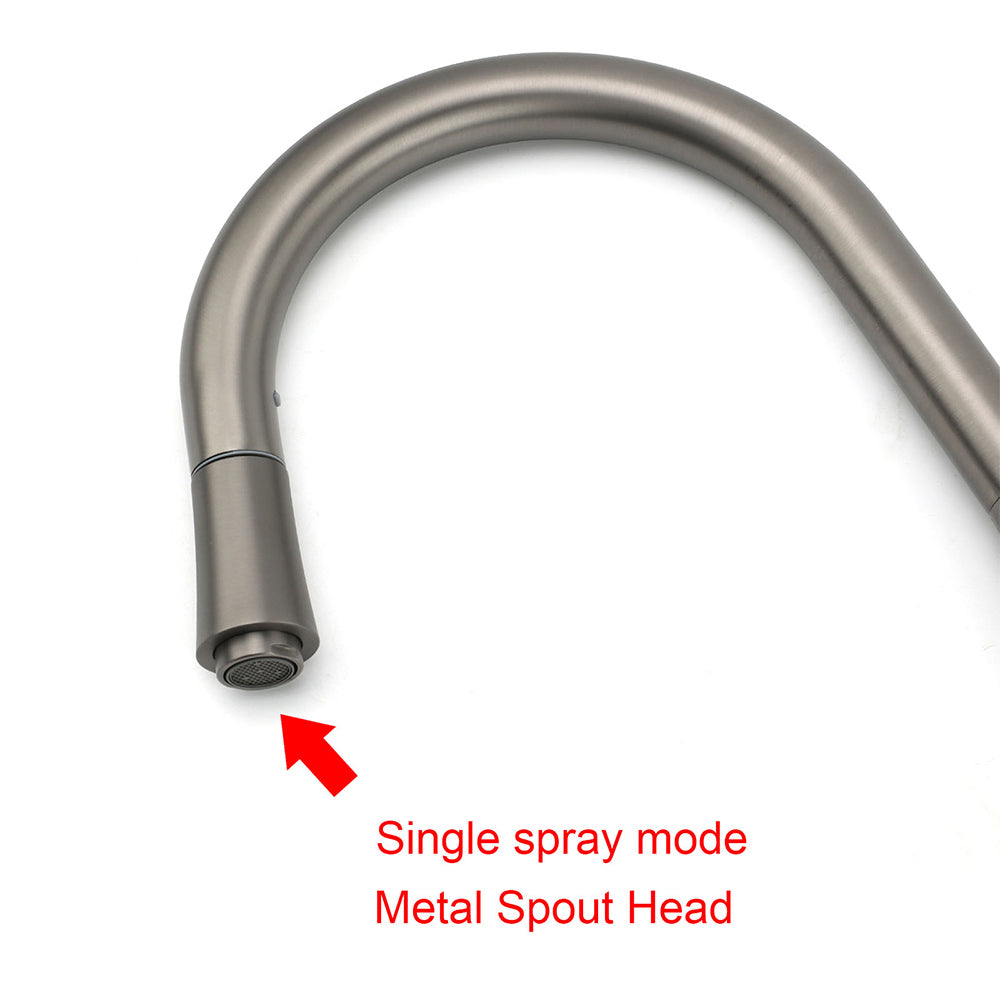 WELS Gun Metal Grey Pull Out Kitchen Sink Tap Basin Mixer Faucet Flexible Spout