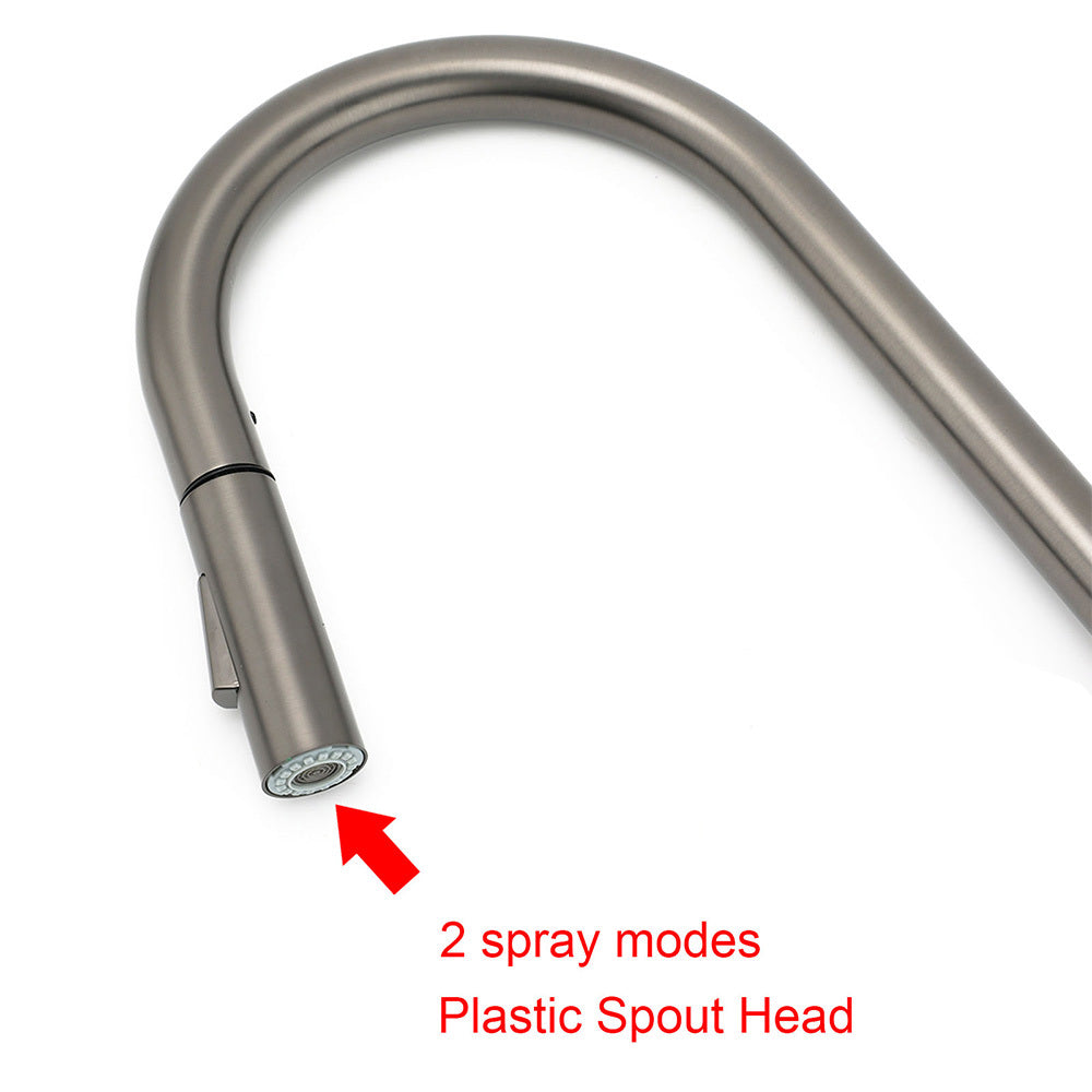 WELS Gun Metal Pull Out Kitchen Sink Tap Basin Mixer Faucet Flexible 2 Way Spout