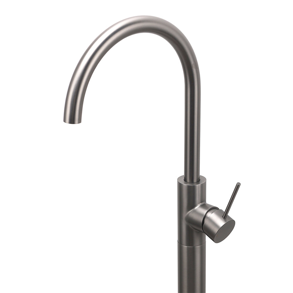 Gun Metal Bathroom Free Standing Hot Cold Water Mixer Tap Bath Tub Filler Spout