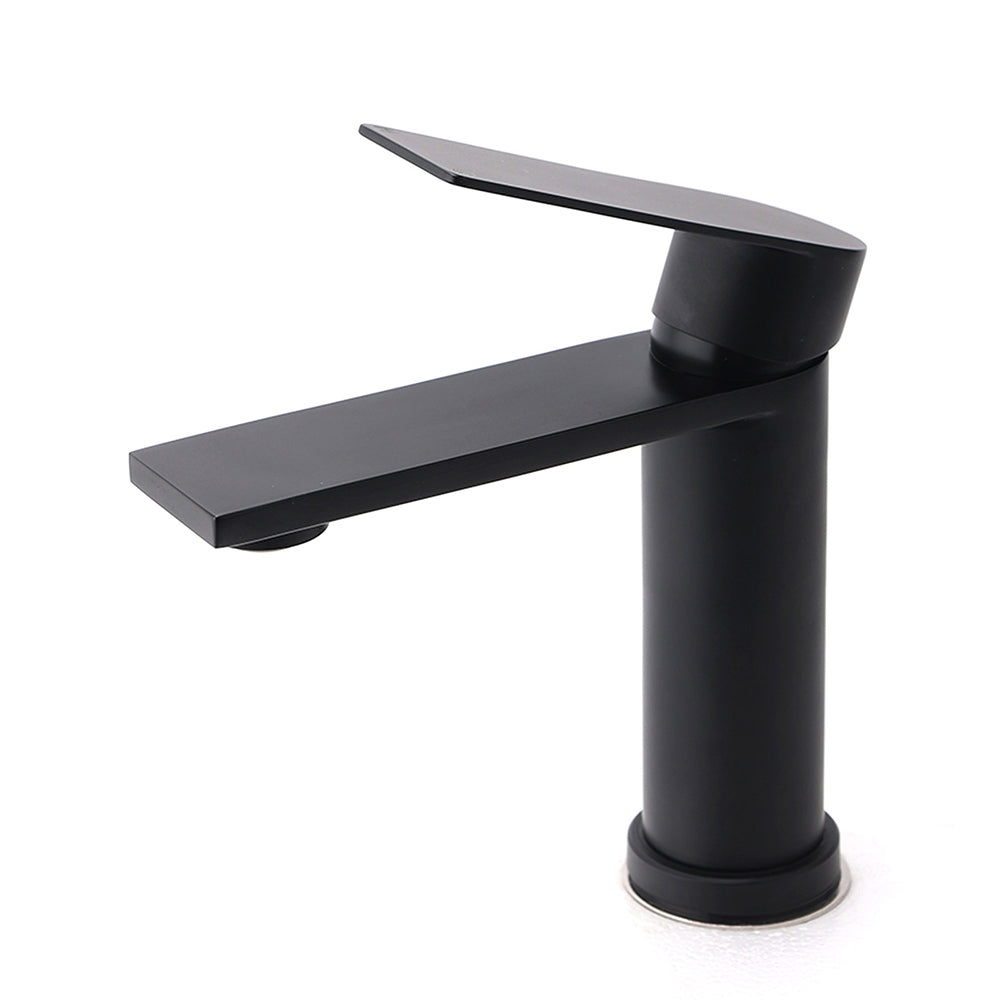 Matt Black Round Bathroom Basin Mixer Vanity Sink Faucet Spout Laundry Tap WELS