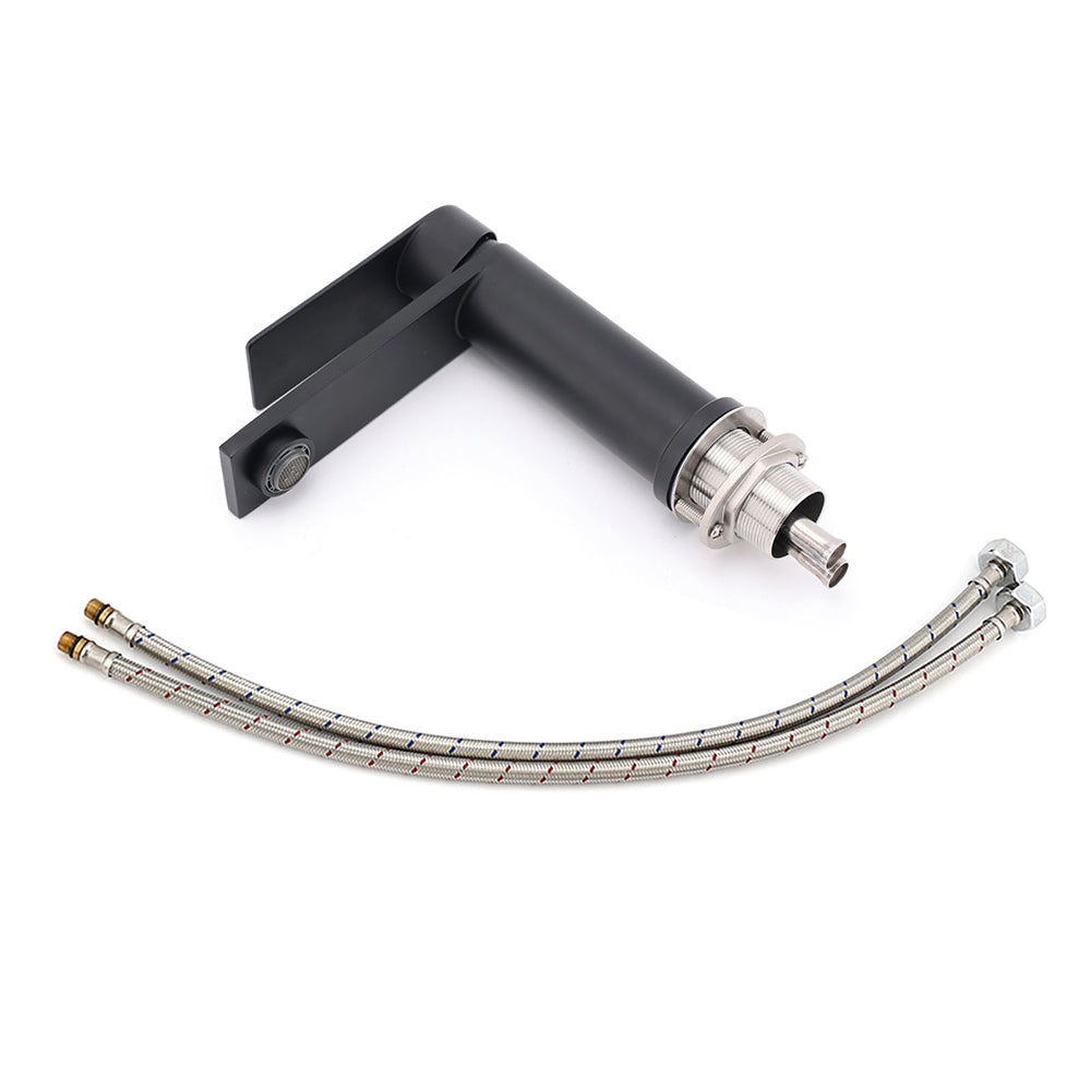 Matt Black Round Bathroom Basin Mixer Vanity Sink Faucet Spout Laundry Tap WELS