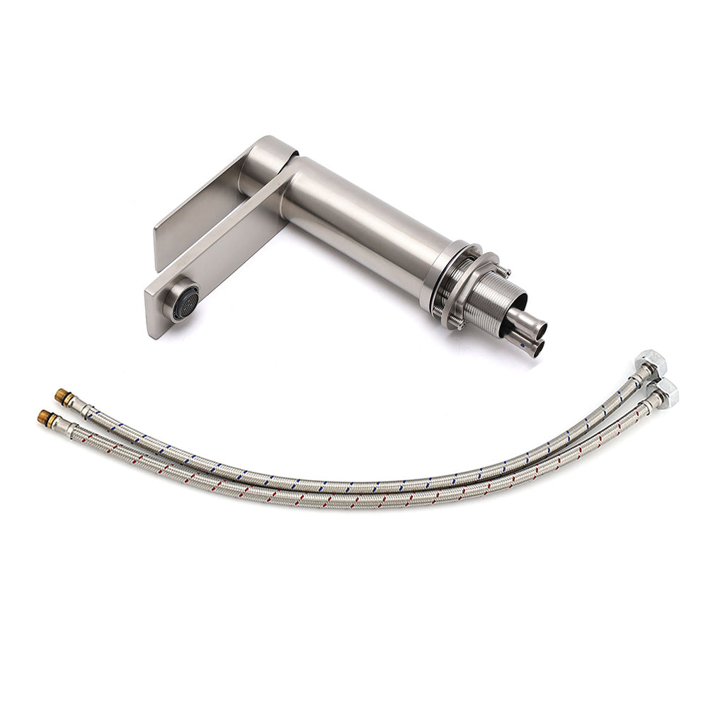 WELS Brushed Nickel Laundry Standard Basin Mixer Vanity Sink Faucet Spout Tap