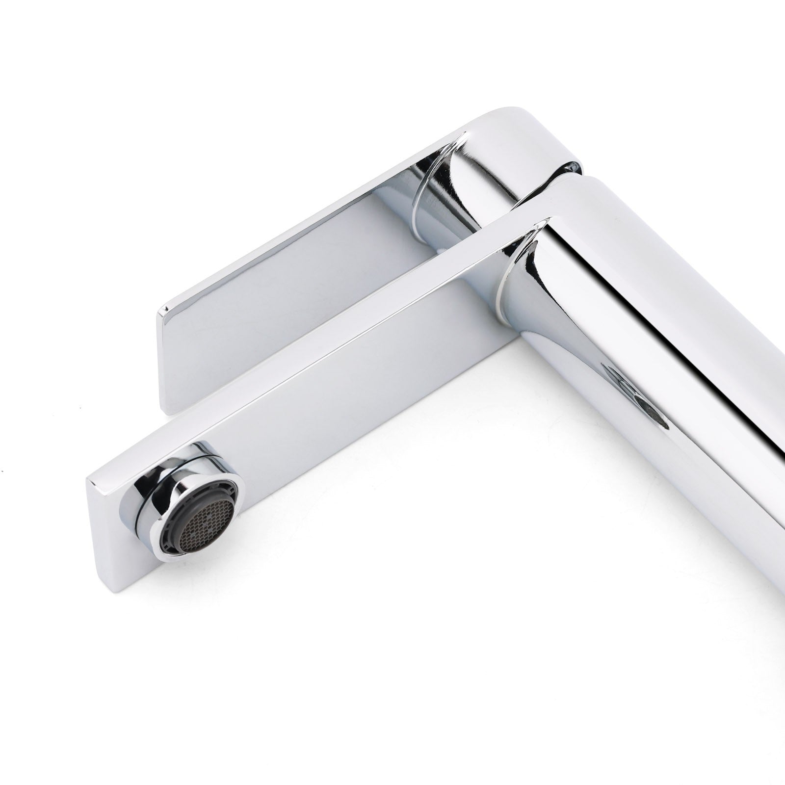 WELS Chrome Square Bathroom Short Basin Mixer Vanity Sink Faucet Tap Flat Lever