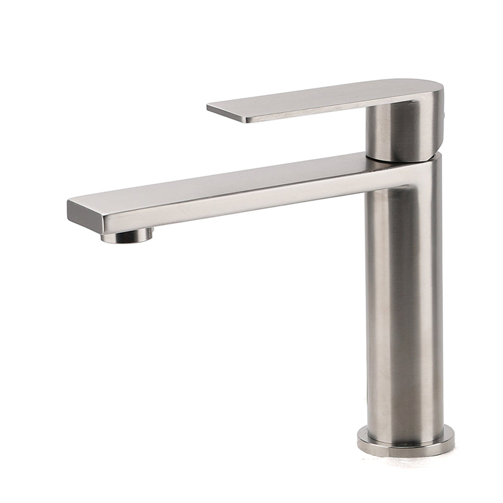 Brushed Nickel Standard Basin Mixer Vanity Sink Faucet Kitchen Laundry Spout Tap
