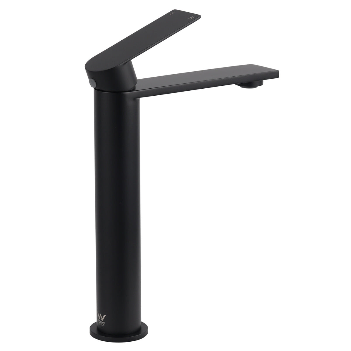 WELS Matt Black Square Tall Flat Lever Handle Basin Mixer Vanity Sink Faucet Spout