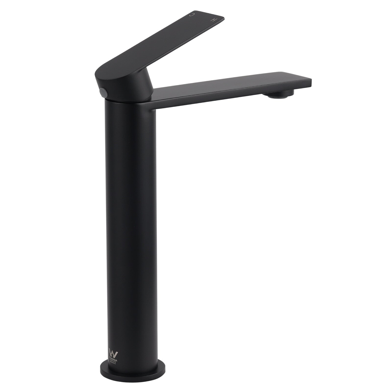 WELS Matt Black Square Tall Flat Lever Handle Basin Mixer Vanity Sink Faucet Spout