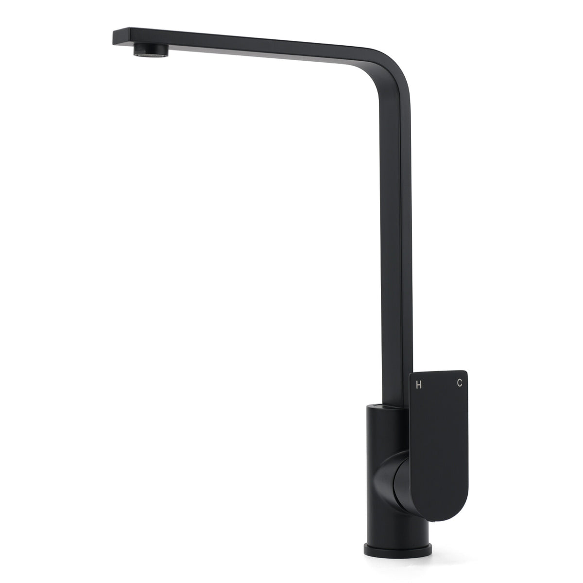 WELS Matte Black High Rise Gooseneck Kitchen Sink Laundry Mixer Faucet Tapware