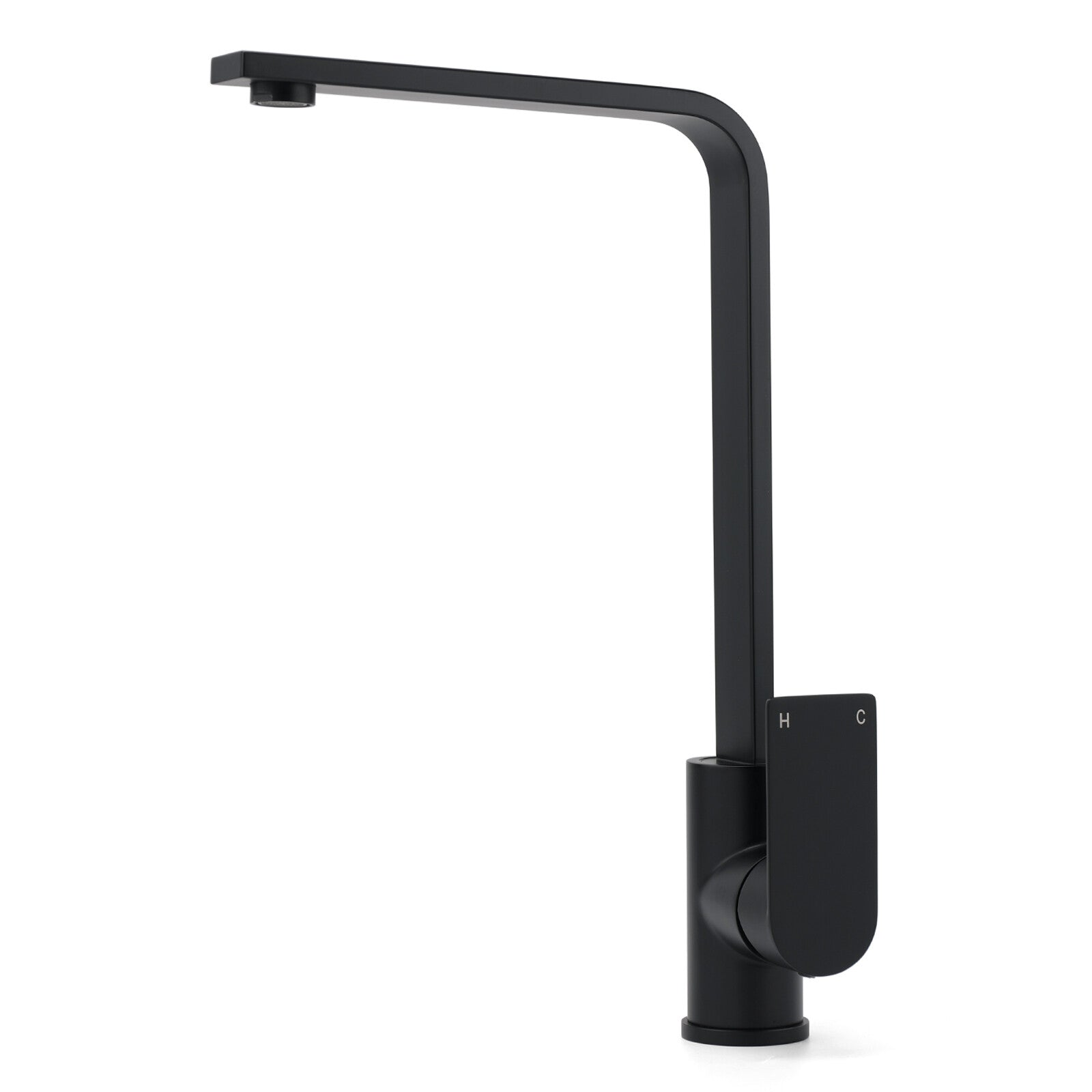 WELS Matte Black High Rise Gooseneck Kitchen Sink Laundry Mixer Faucet Tapware