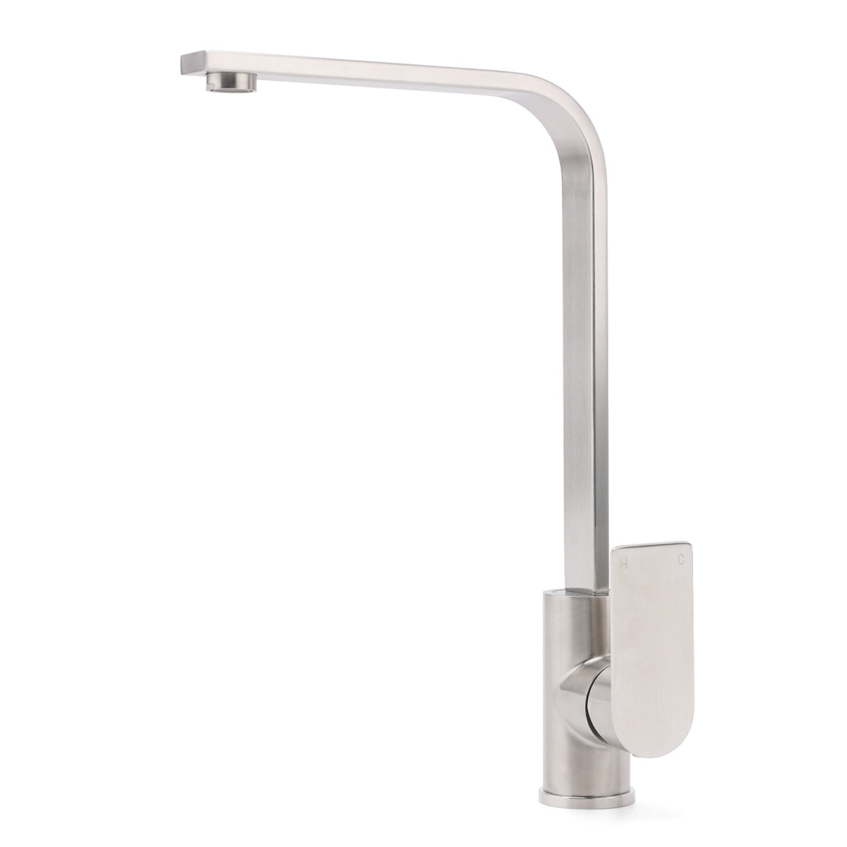 WELS Brushed Nickel Square Kitchen Sink Laundry Mixer 360º Swivel Faucet Tapware