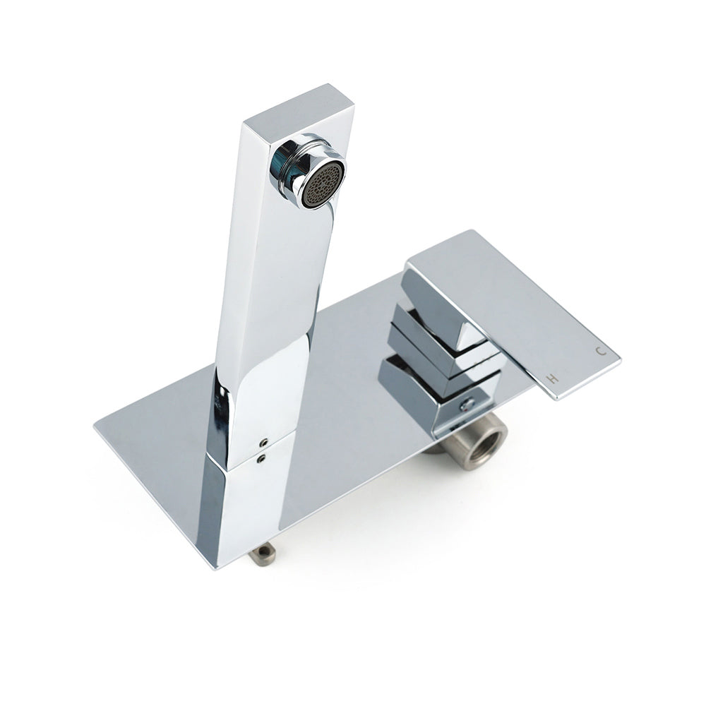 WELS 7.5L/min Basin Mixer Bathroom Vanity Brass Chrome Wall Mounted Spout Outlet