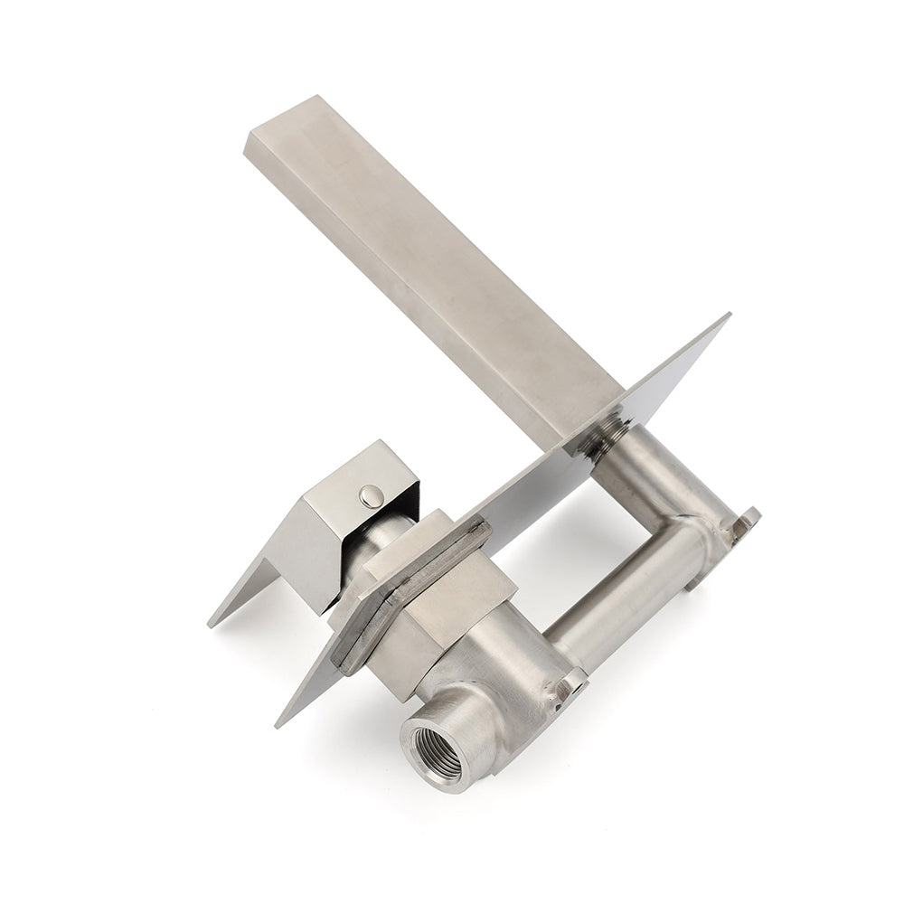 Brushed Nickel Square Wall Mount Basin Mixer Laundry Vanity Tap Spout Faucet Set