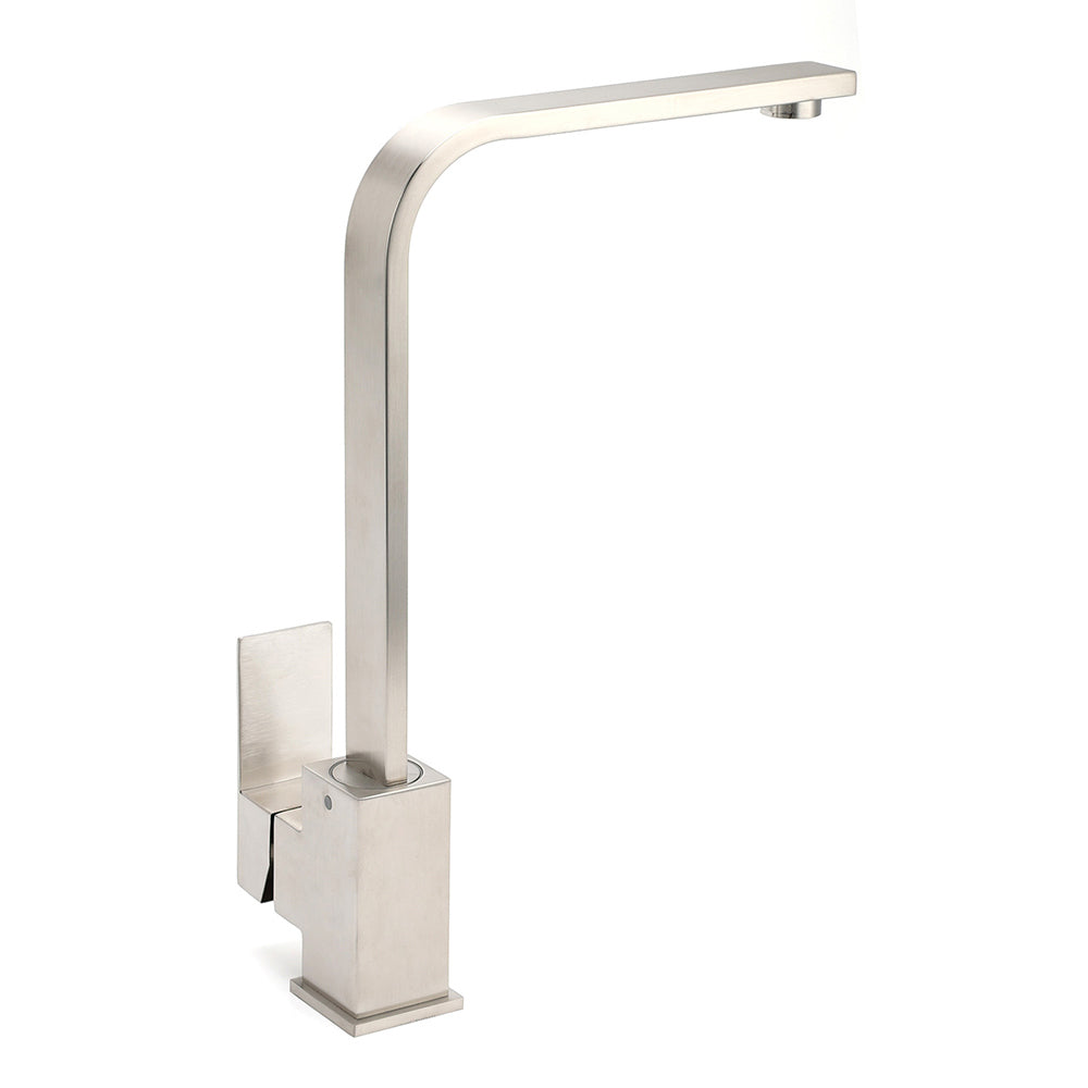 WELS Square Kitchen Sink Laundry Mixer 360º Swivel Faucet Tap Set Brushed Nickel