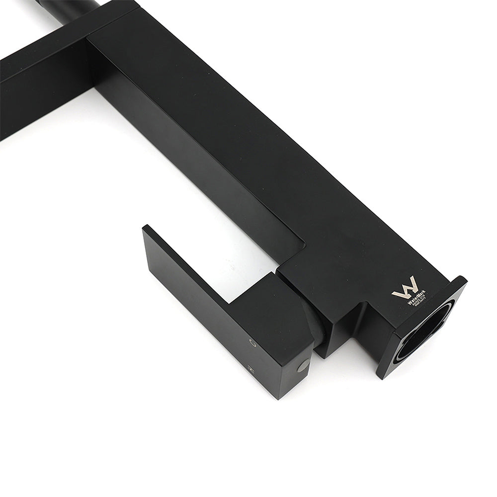 Matt Black Swivel Kitchen Sink Basin Mixer Swivel Faucet Tapware Pull Out Spout