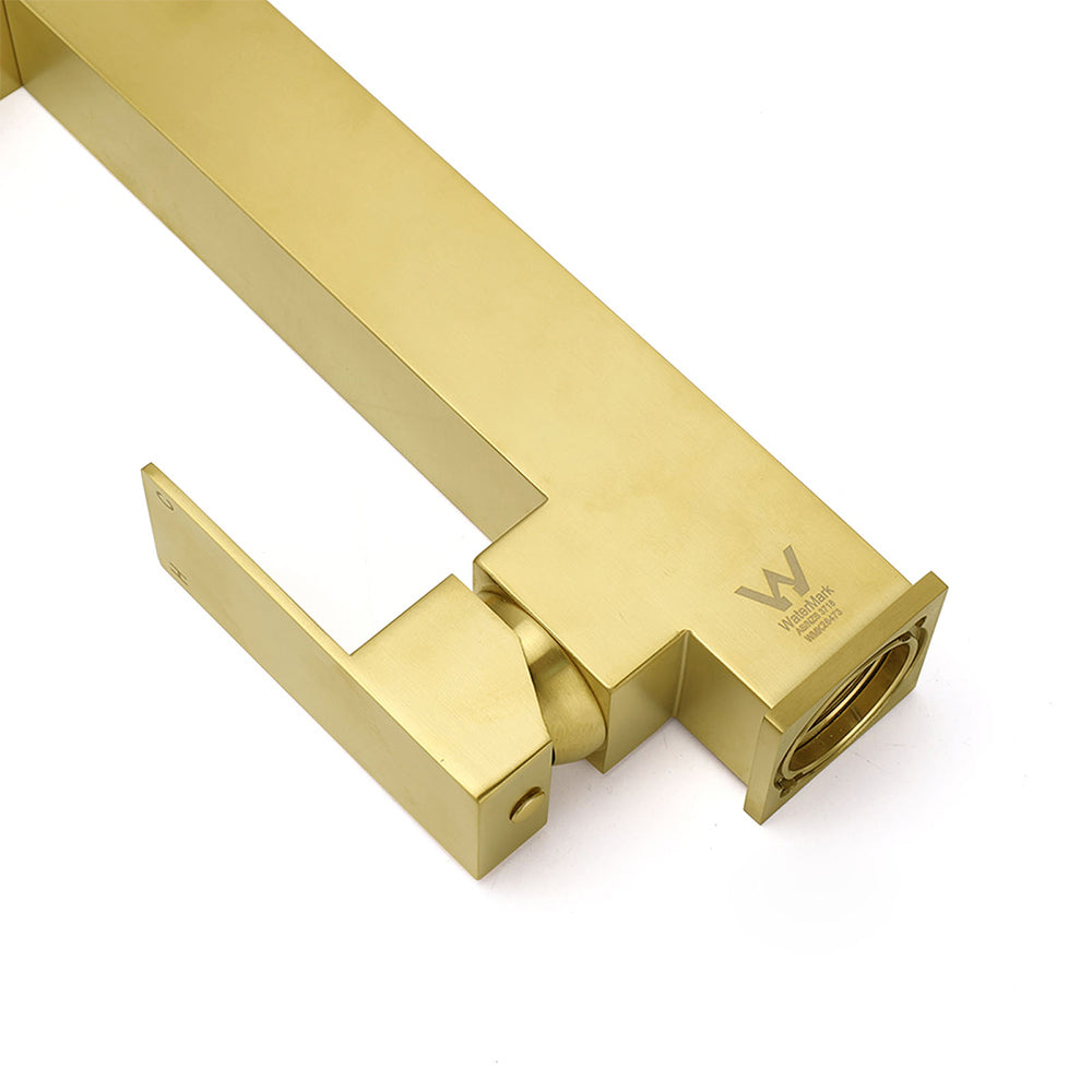 Brushed Gold Tall Kitchen Sink Basin Mixer Swivel Faucet Tap Pull Out Spout Head