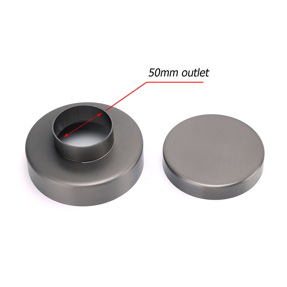 Gun Metal Round 100mm Bathroom Tile Insert Floor Drain Shower Grate 50mm Waste