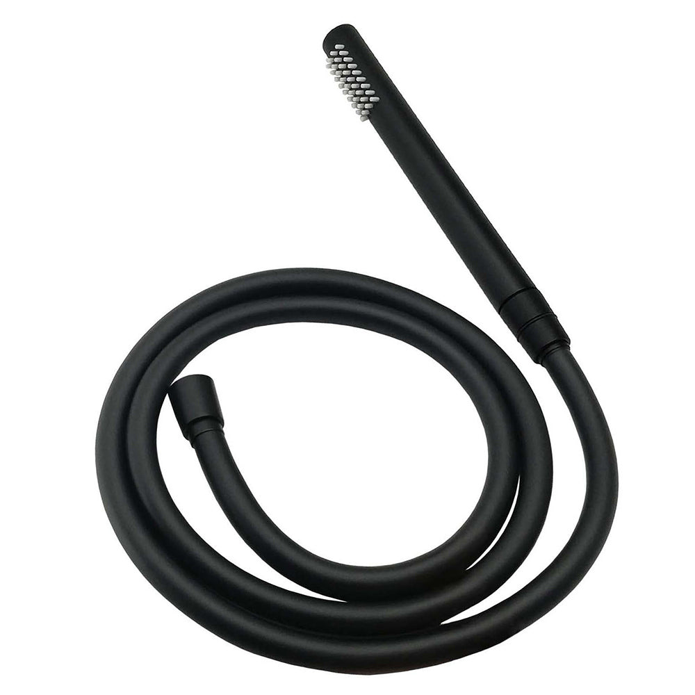 WELS Matt Black Twin Shower 8" Round Rain Head Set Sliding Rail Single Mode Handheld + Mixer