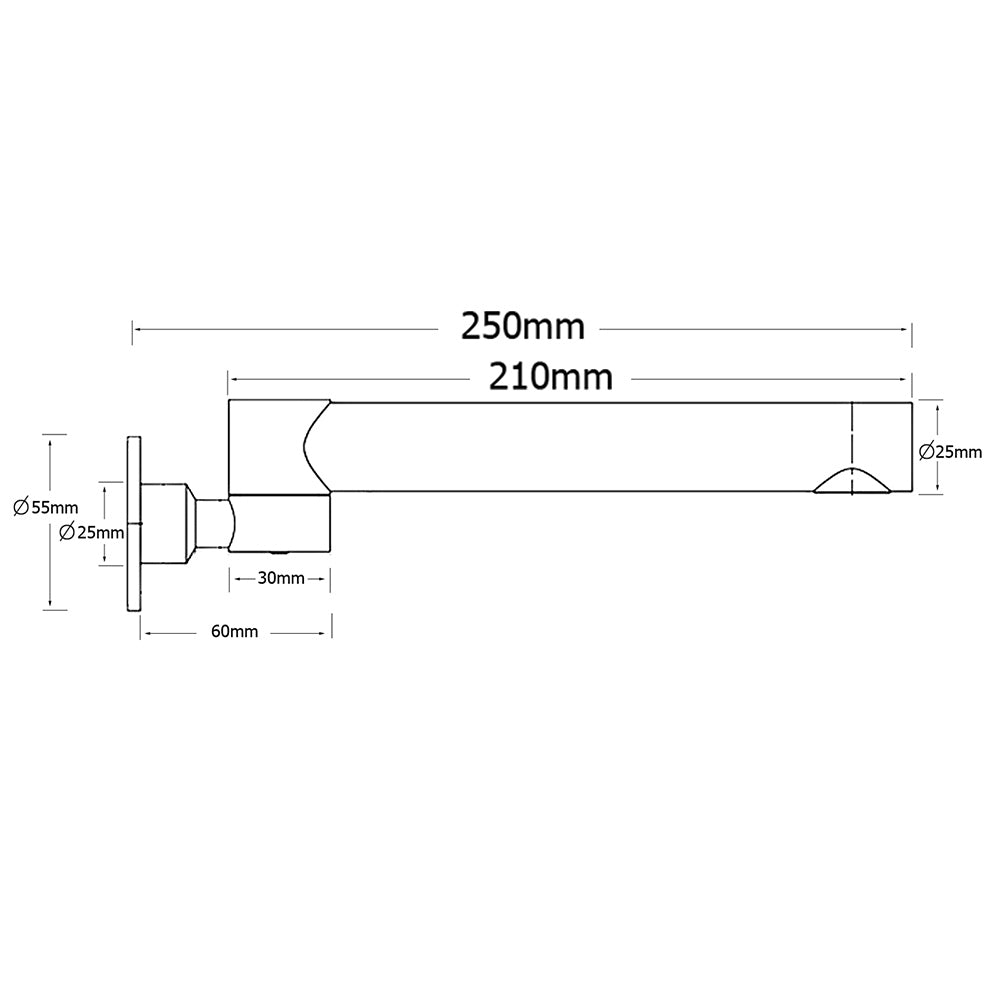 Brushed Nickel Round Basin Wall Mounted Faucet Outlet 180 Swivel Vanity Bathtub Spout