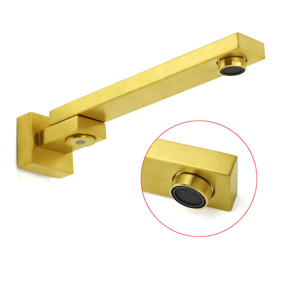 Brushed Gold Square Stainless Steel 180 Swivel Bathtub Faucet Water Outlet Spout