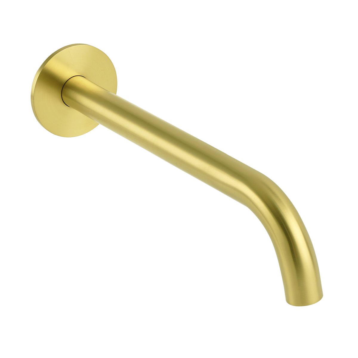 Brushed Gold Round 250mm Spout For Bathroom Tub Wall Mounted Water Filler Outlet