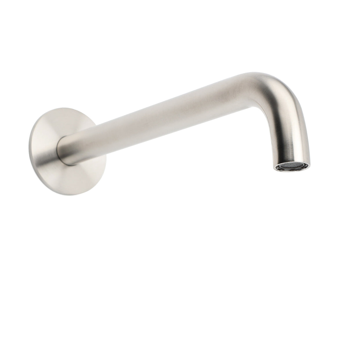 Brushed Nickel Round 250mm Long Spout Bath Tub Wall Mounted Water Filler Outlet