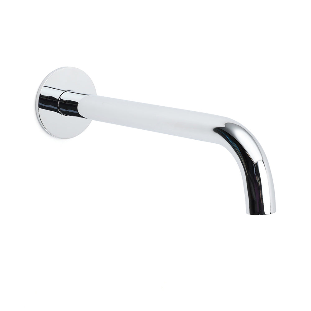 Polisehd Chrome Round 250mm Long Water Filler Spout Bath Tub Wall Mounted Outlet