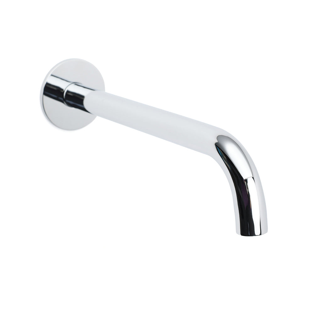 Polisehd Chrome Round 250mm Long Water Filler Spout Bath Tub Wall Mounted Outlet