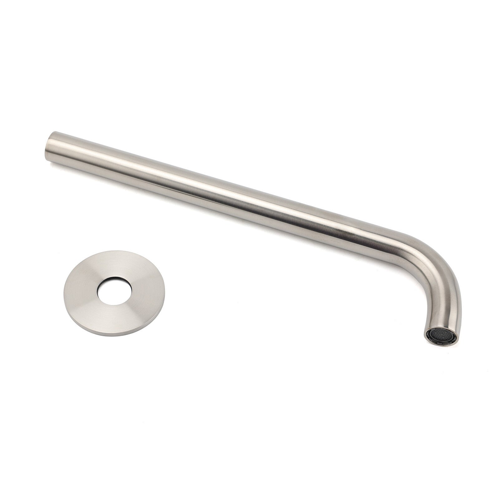 Brushed Nickel 300mm Extra Long Wall Mounted Extention Bathtub Filler Spout Set