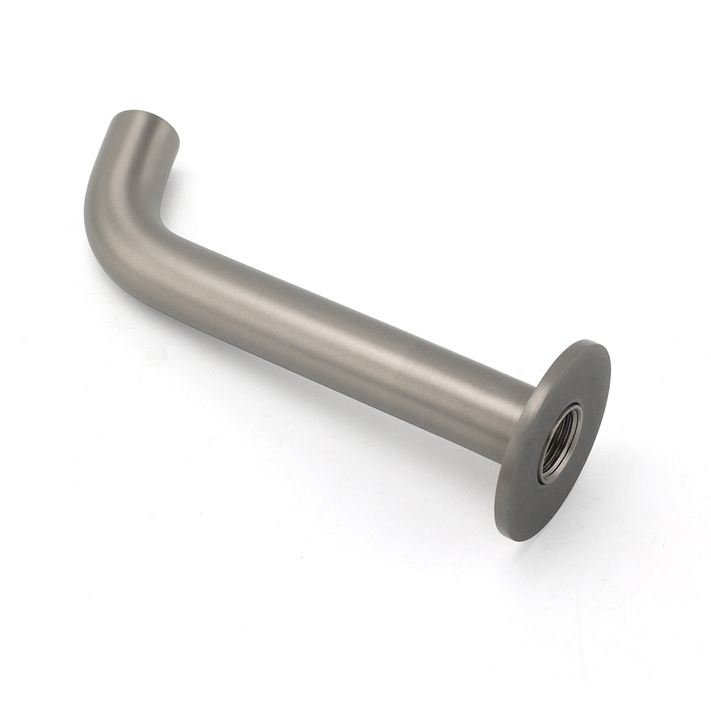 Gun Metal Grey Round Bathtub Spout Basin Curve Faucet Bubble Wall Mounted Outlet