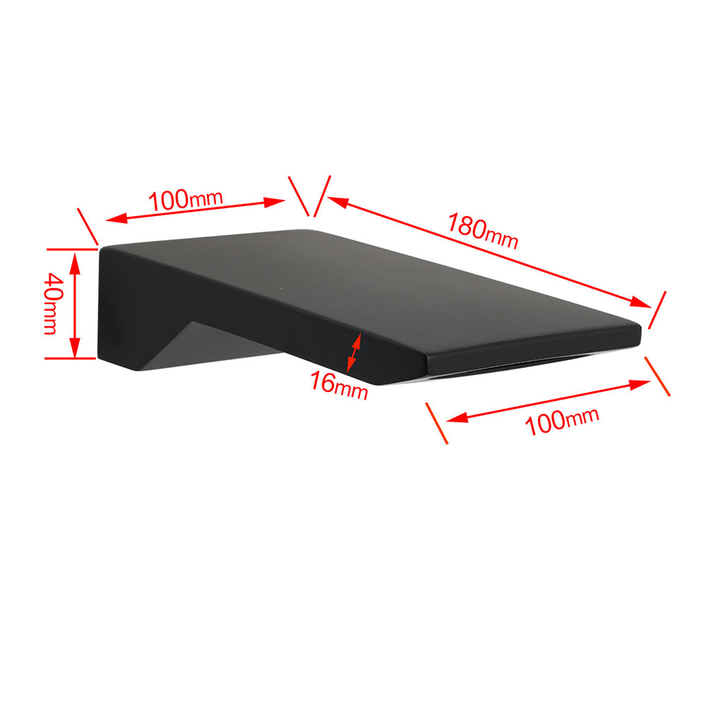 Bathroom Matt Black Square Bathtub Waterfall Filler Outlet 1/2" End Wall Spout